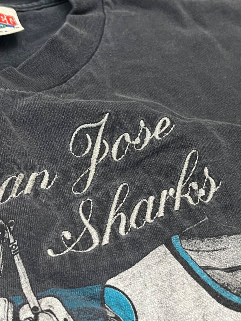 1991 San Jose Sharks Hockey T-shirt Nutmeg Inaugural Season Commemorative M Vtg - Picture 5 of 10